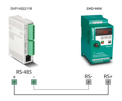 Подключение преобразователя частоты и контроллера по RS-485